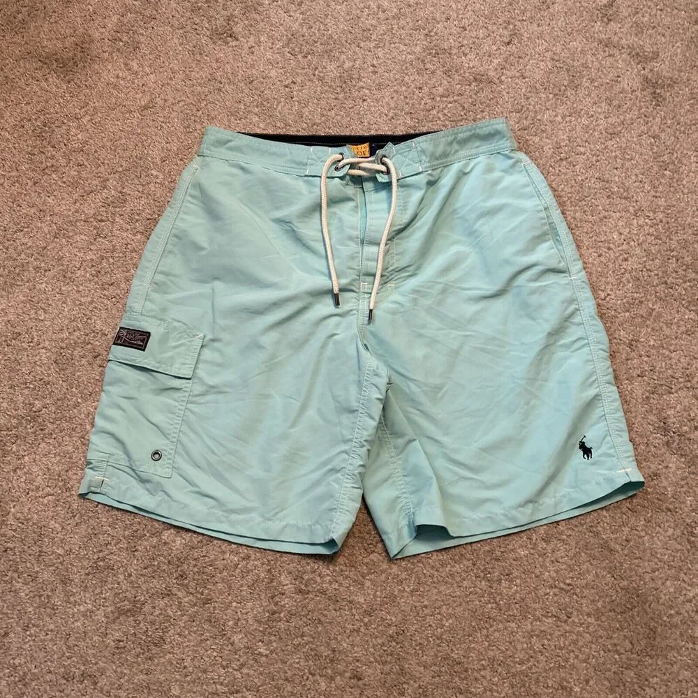 Polo Ralph Lauren Men's Classic Turquoise Swim Trunks Shorts Size‎ Medium